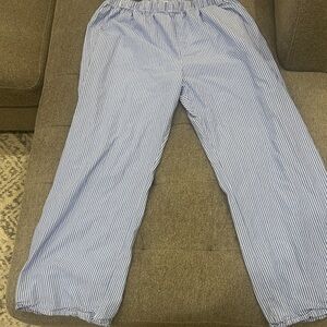 Blue and White Striped Pants